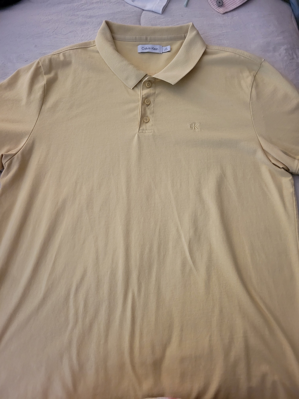 Calvin Klein Pale Yellow Classic Polo Shirt